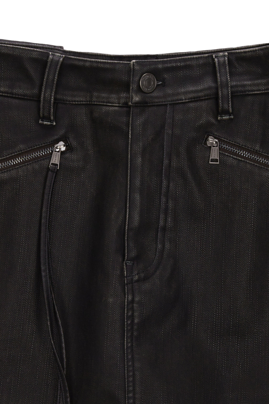 Matin Kim - Zipper Pocket Washed Leather Mini Skirt (Brown) product image 3 | TRAB K-Fashion Australia