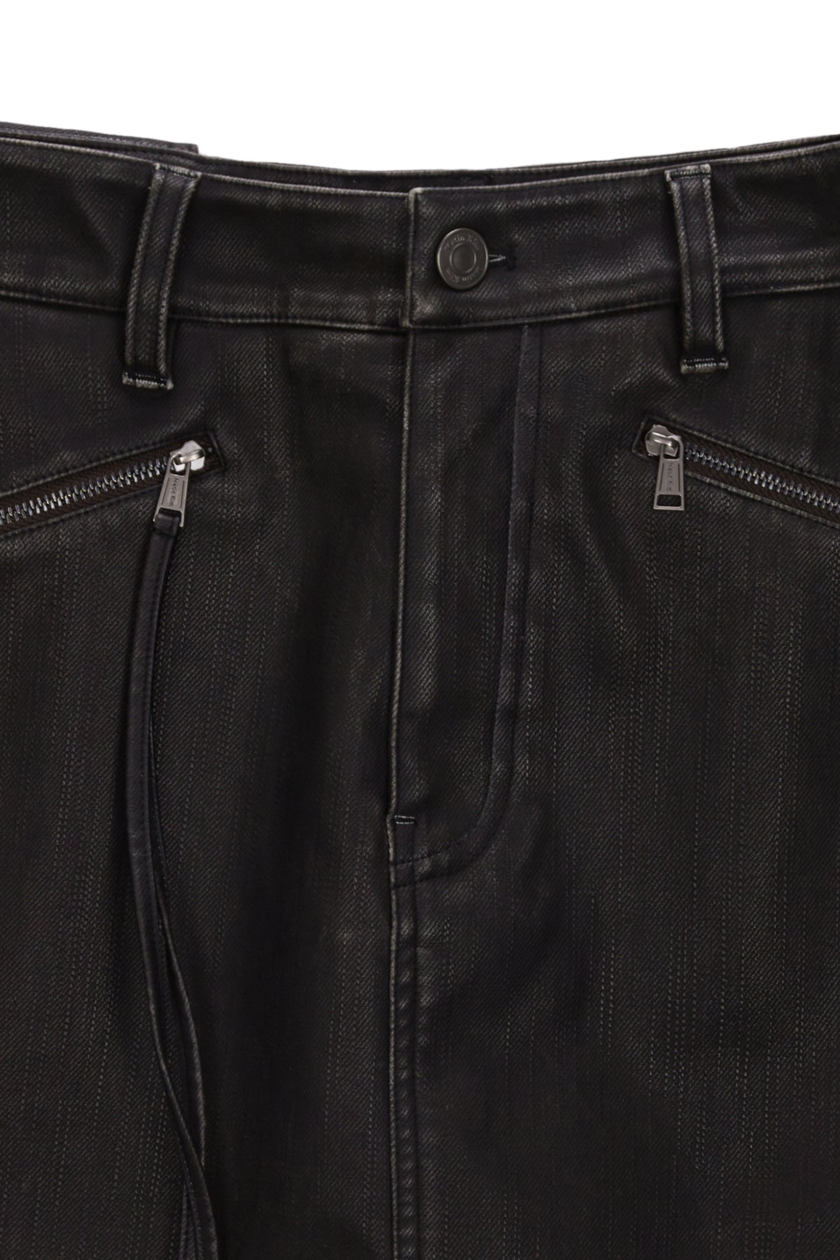 Matin Kim - Zipper Pocket Washed Leather Mini Skirt (Brown) product image 3 | TRAB K-Fashion Australia