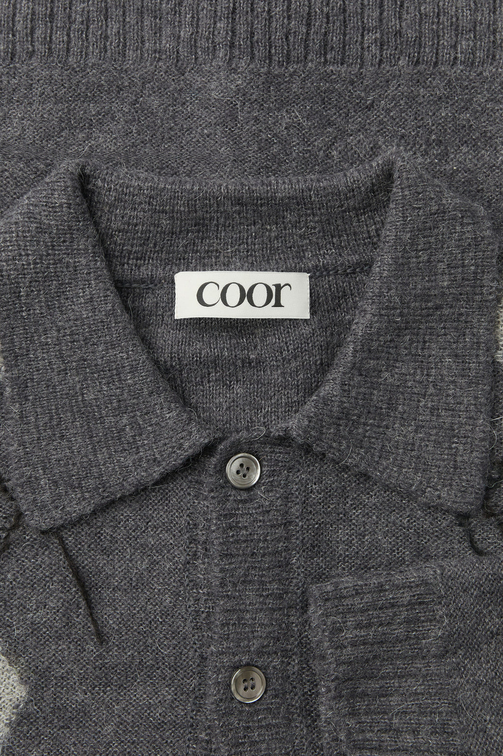 Coor - Inside Out Argyle Collar Cardigan (Melange Gray) product image 5 | TRAB K-Fashion Australia