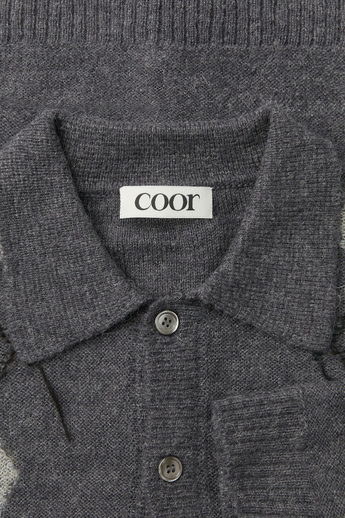 Coor - Inside Out Argyle Collar Cardigan (Melange Gray) product image 5 | TRAB K-Fashion Australia