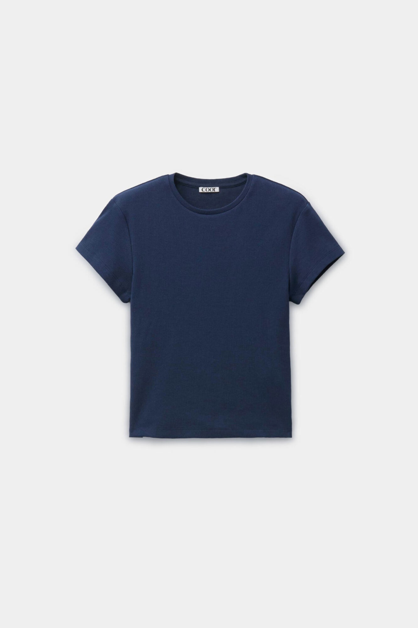 Coor - Ribbed Crop T-Shirt (Navy) product image 1 | TRAB K-Fashion Australia