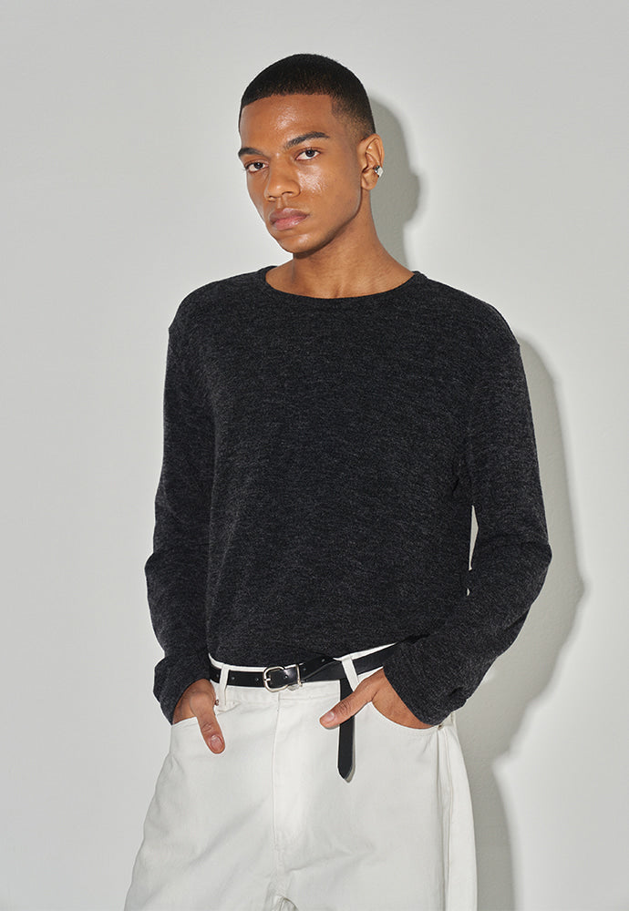Tonywack - Twist-Melange Long Sleeve Knit (Melange Charcoal) product image 4 | TRAB K-Fashion Australia