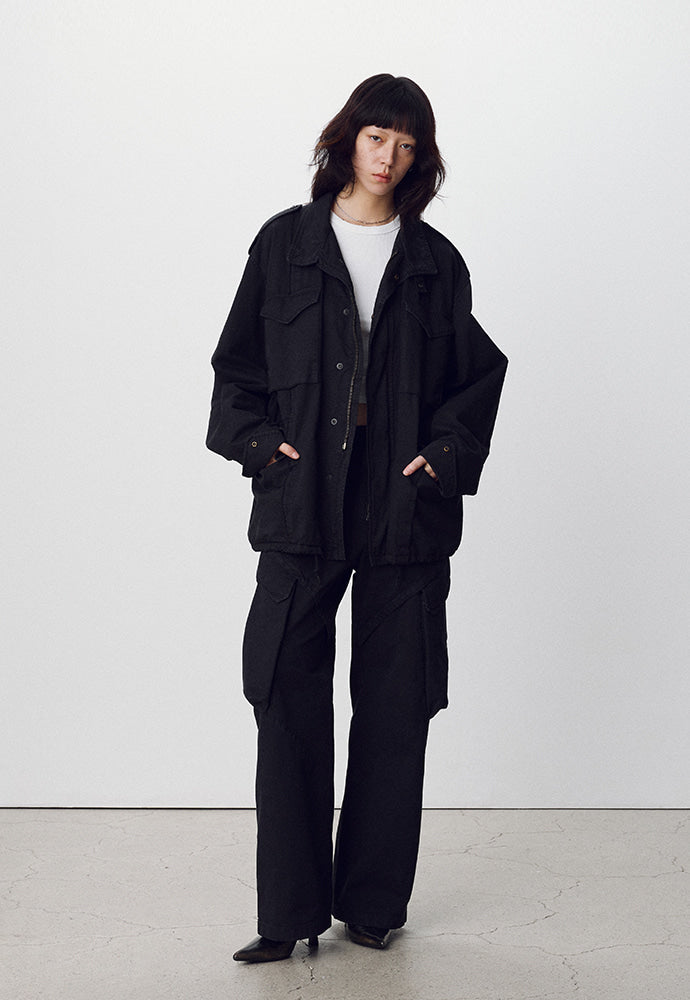 Tonywack - Garment-Dyed Gabardine Oversized Military Jacket (Carbon Pigment) product image 4 | TRAB K-Fashion Australia