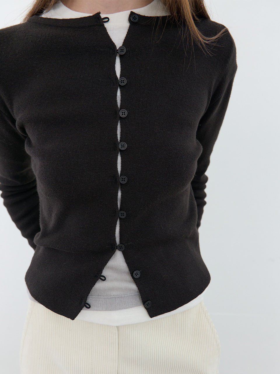 Kijun - Button Up Knit Top (Black) product image 6 | TRAB K-Fashion Australia