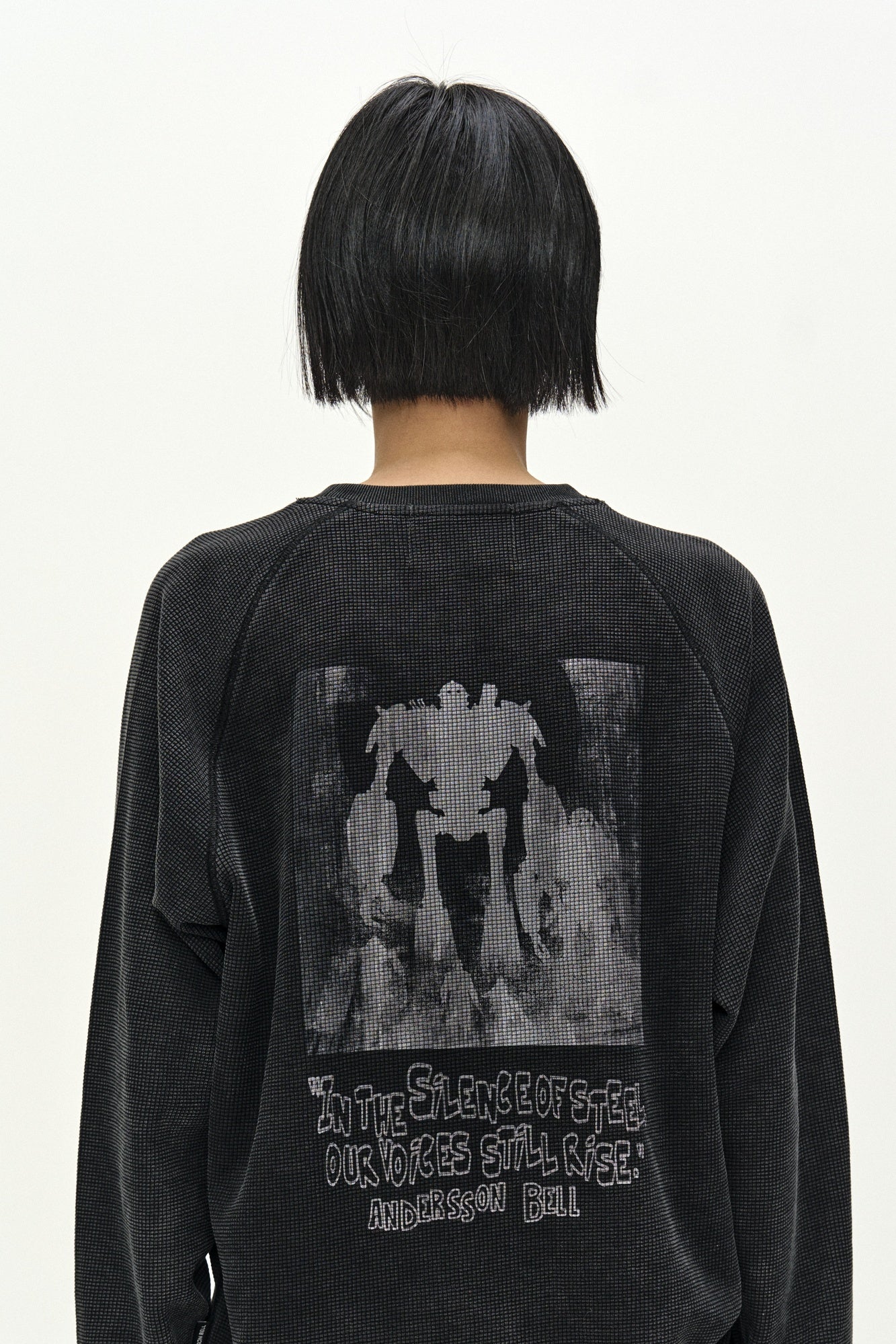 Andersson Bell - Unisex Alien Machinery Waffle Long Sleeve T-Shirt (washed Black) (Washed Black) product image 7 | TRAB K-Fashion Australia