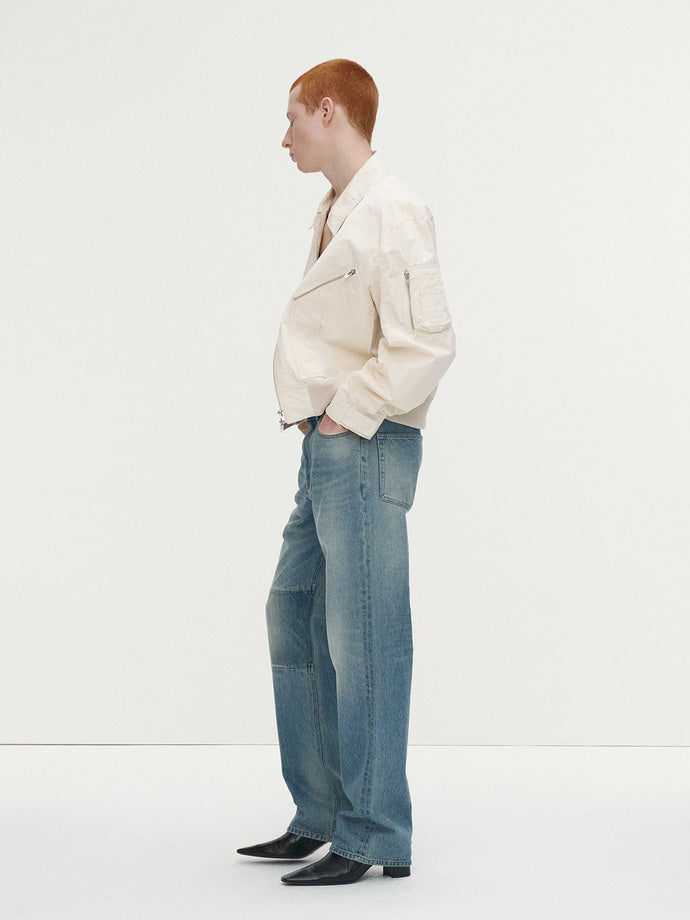 Tonywack - Straight-Leg Knee Panel Denim Jeans (Washed Vintage Light Blue) product image 5 | TRAB K-Fashion Australia