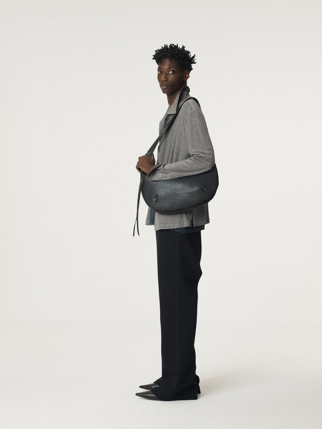 Recto - Slim Fit Jersey Shirt (Melange Grey) product image 3 | TRAB K-Fashion Australia