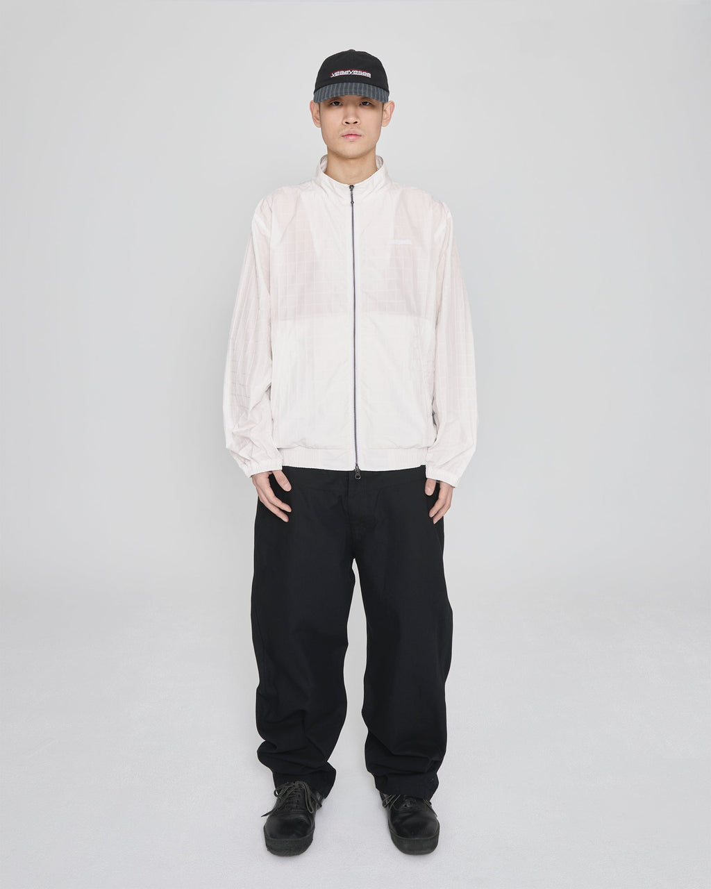 yeseyesee - Windowpane Zip Blouson (White) product image 7 | TRAB K-Fashion Australia