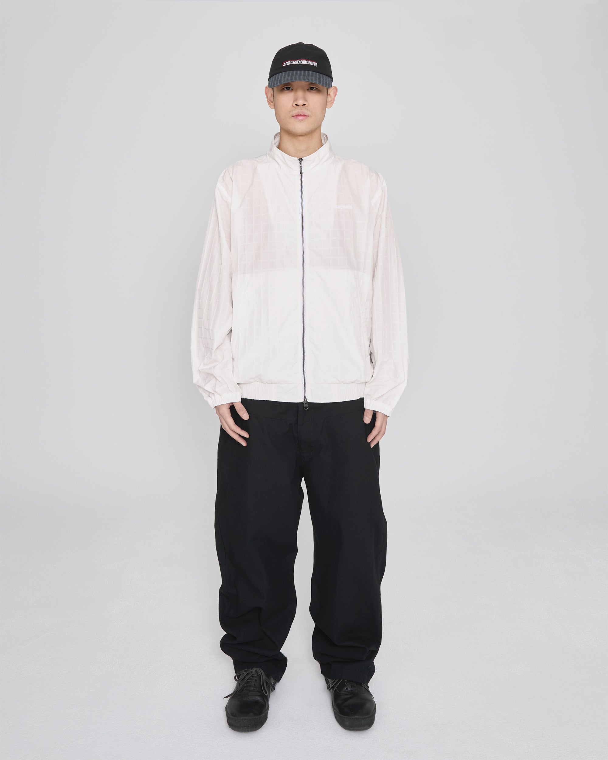 yeseyesee - Windowpane Zip Blouson (White) product image 7 | TRAB K-Fashion Australia