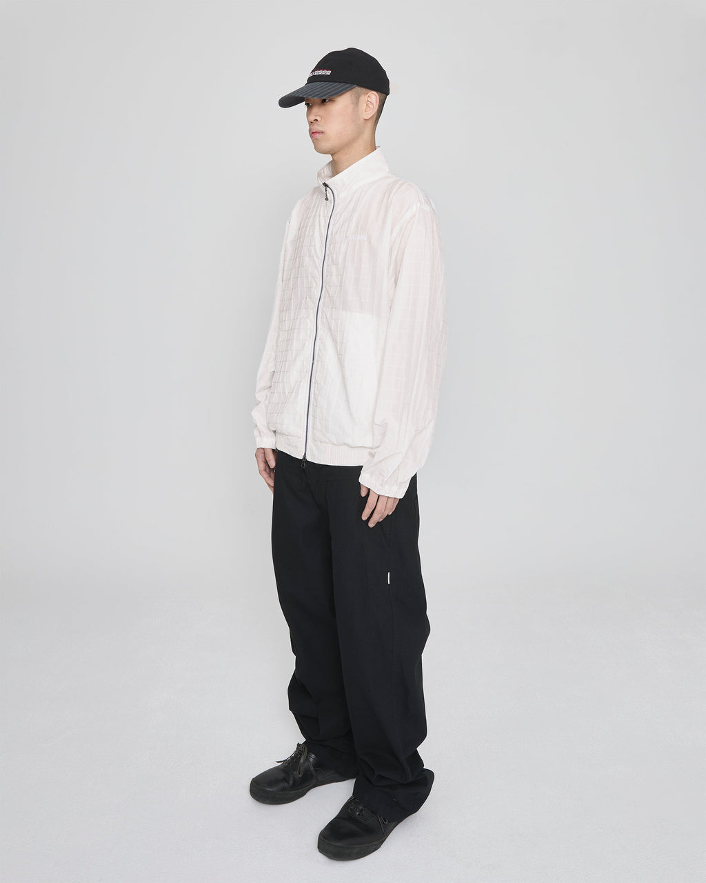 yeseyesee - Windowpane Zip Blouson (White) product image 8 | TRAB K-Fashion Australia
