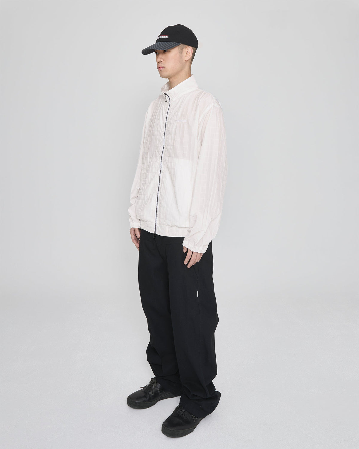 yeseyesee - Windowpane Zip Blouson (White) product image 8 | TRAB K-Fashion Australia