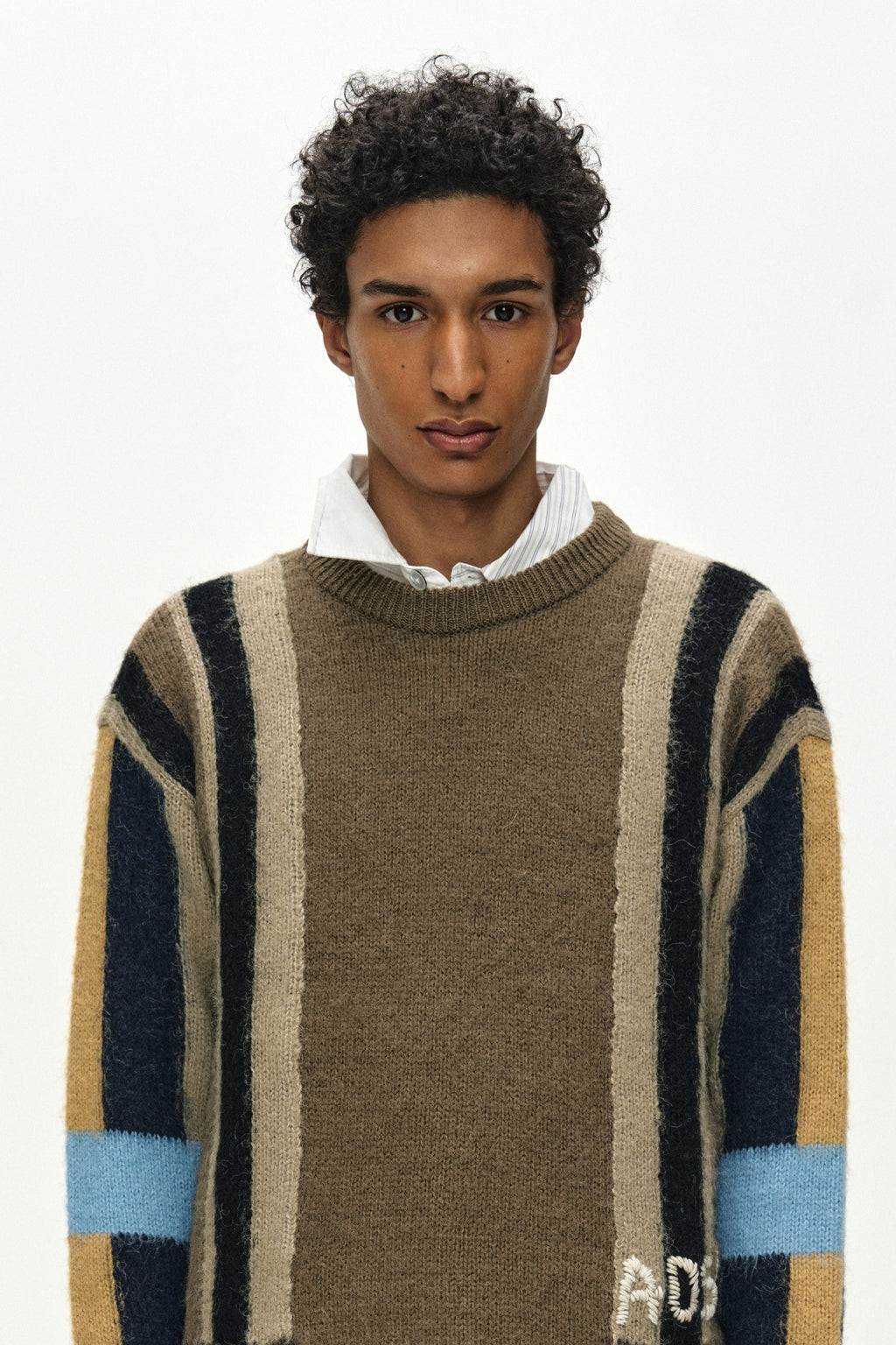 Andersson Bell - Layered Stripe Intarisa Crew Neck Sweater (Camel) product image 4 | TRAB K-Fashion Australia