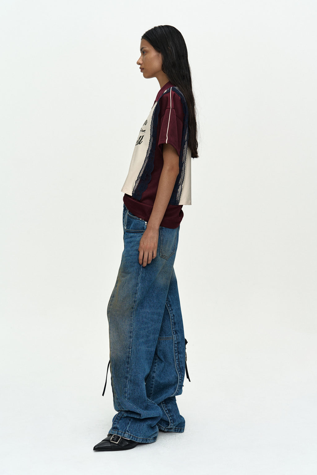 Andersson Bell - Unisex Layered Wide-Leg Jeans (Blue) product image 17 | TRAB K-Fashion Australia