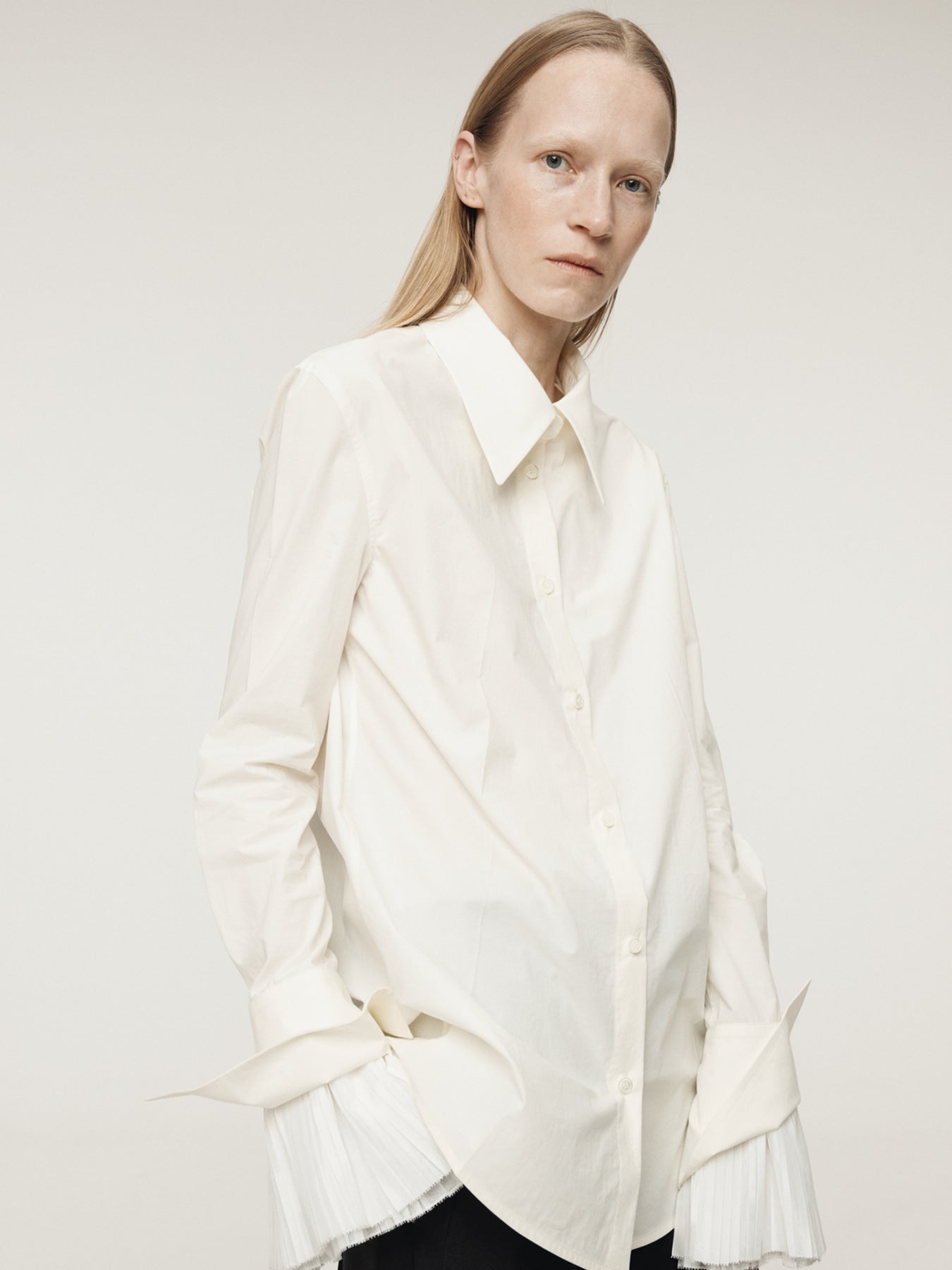 Recto - Pleats Cuffs Point Shirt (Cream) product image 9 | TRAB K-Fashion Australia