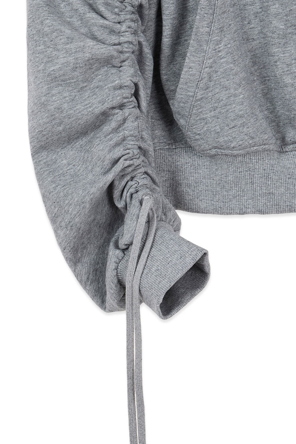 Matin Kim - Sleeve String Detail Hoody Zip Up (Grey) product image 7 | TRAB K-Fashion Australia
