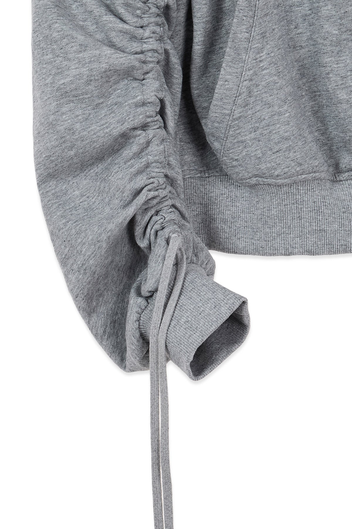 Matin Kim - Sleeve String Detail Hoody Zip Up (Grey) product image 7 | TRAB K-Fashion Australia