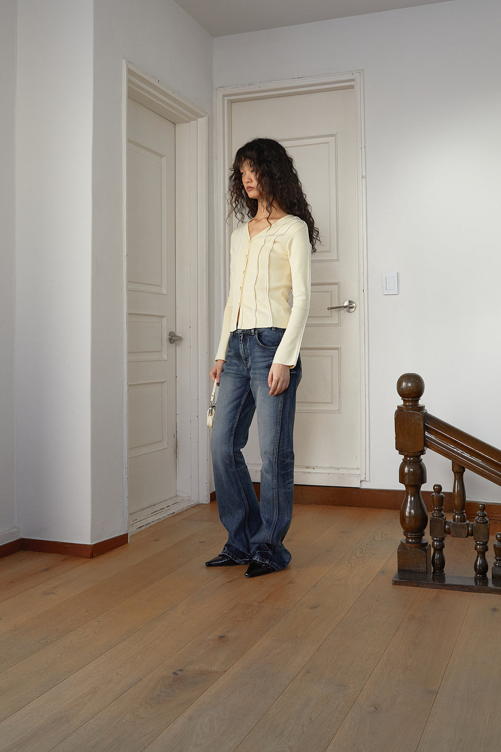 Matin Kim - Cut Line Slim Cardigan (Lime) product image 7 | TRAB K-Fashion Australia