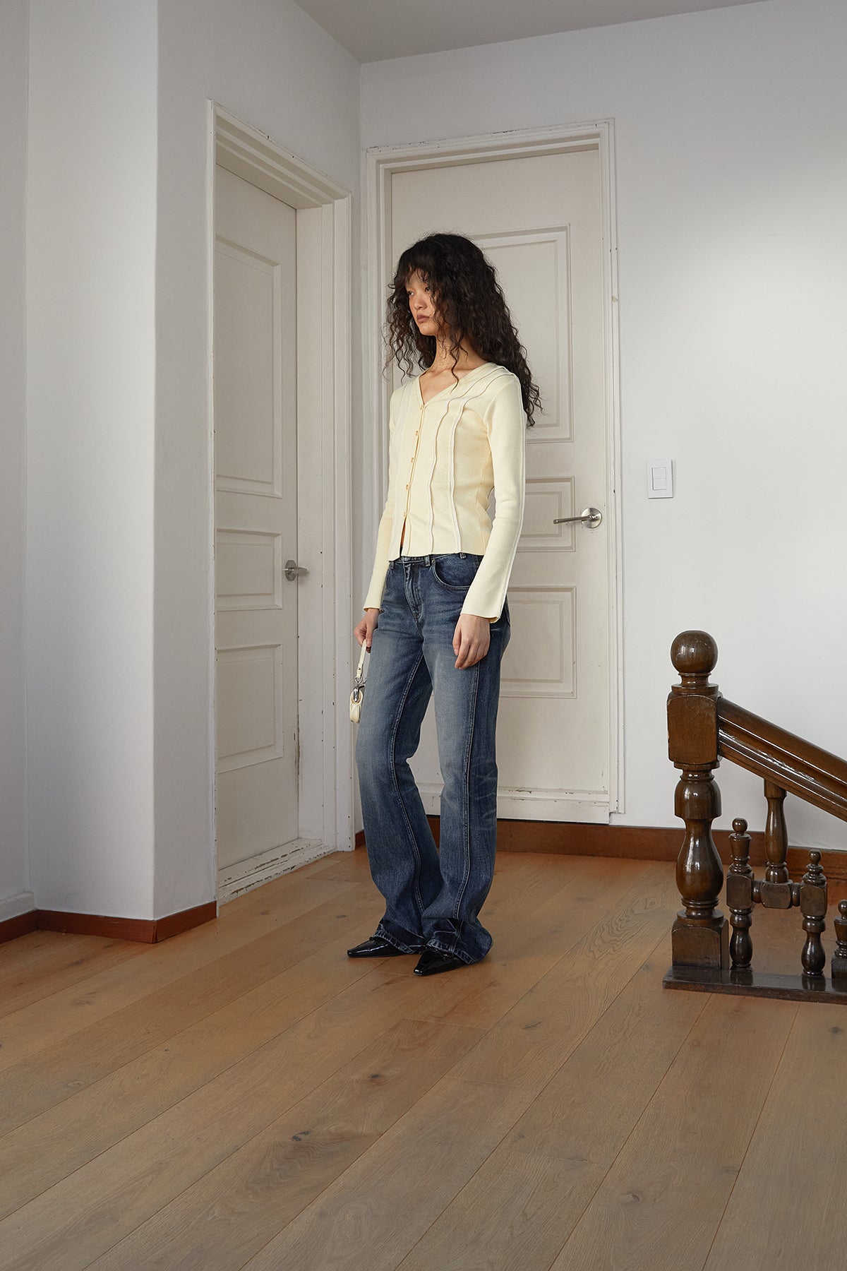 Matin Kim - Cut Line Slim Cardigan (Lime) product image 7 | TRAB K-Fashion Australia