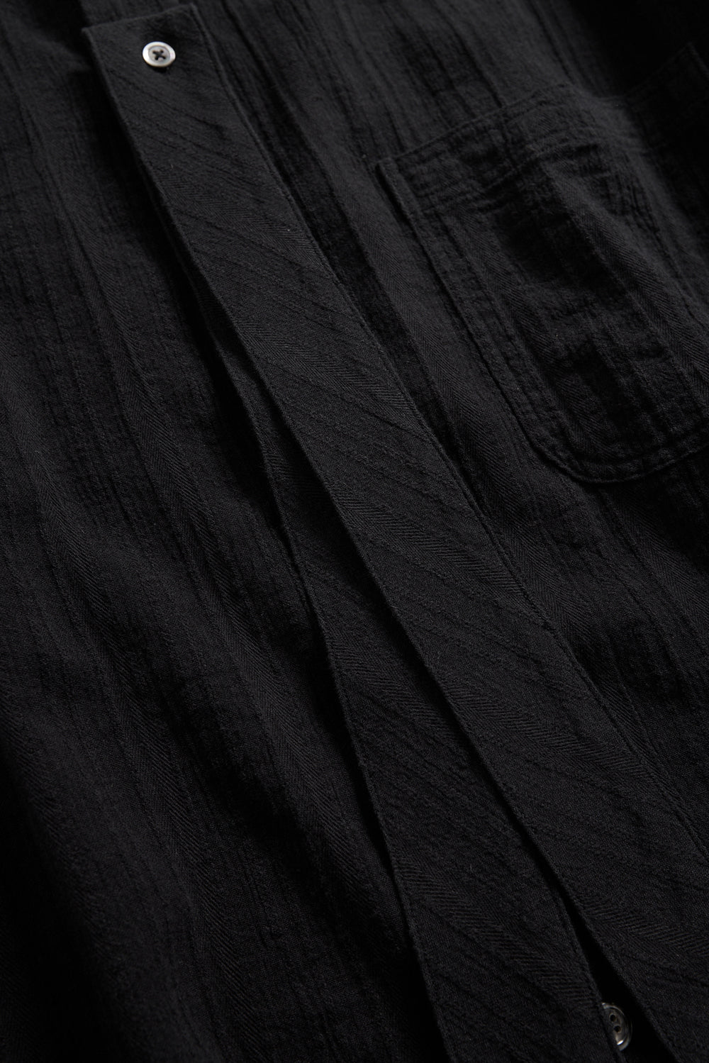 Hatchingroom - Tie Shirt Gauze Stripe Washed (Black) product image 5 | TRAB K-Fashion Australia