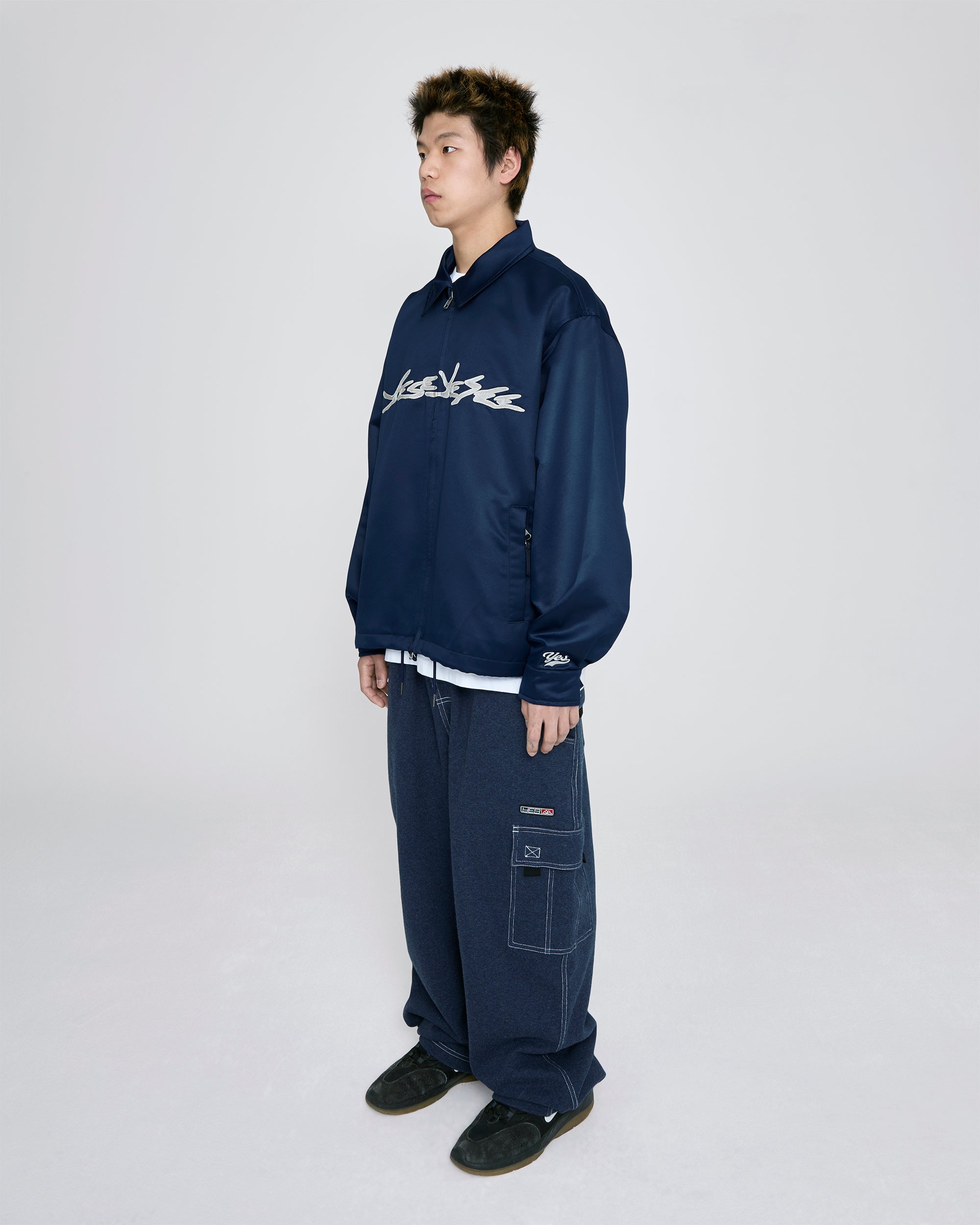 yeseyesee - Chain Stitch Logo Coach Jacket (Navy) product image 8 | TRAB K-Fashion Australia