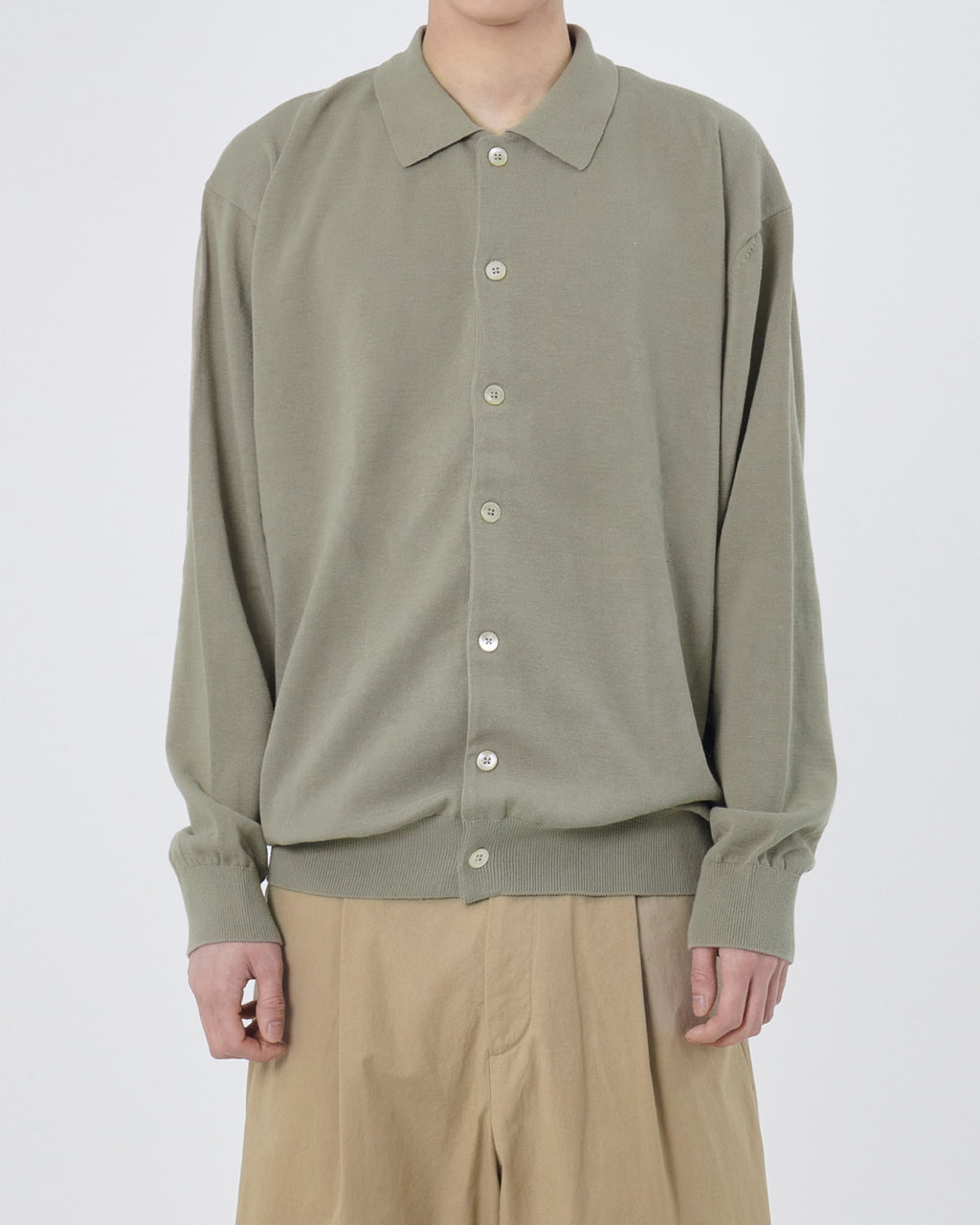 Brownyard - Collar Cardigan (Vintage Khaki) product image 1 | TRAB K-Fashion Australia