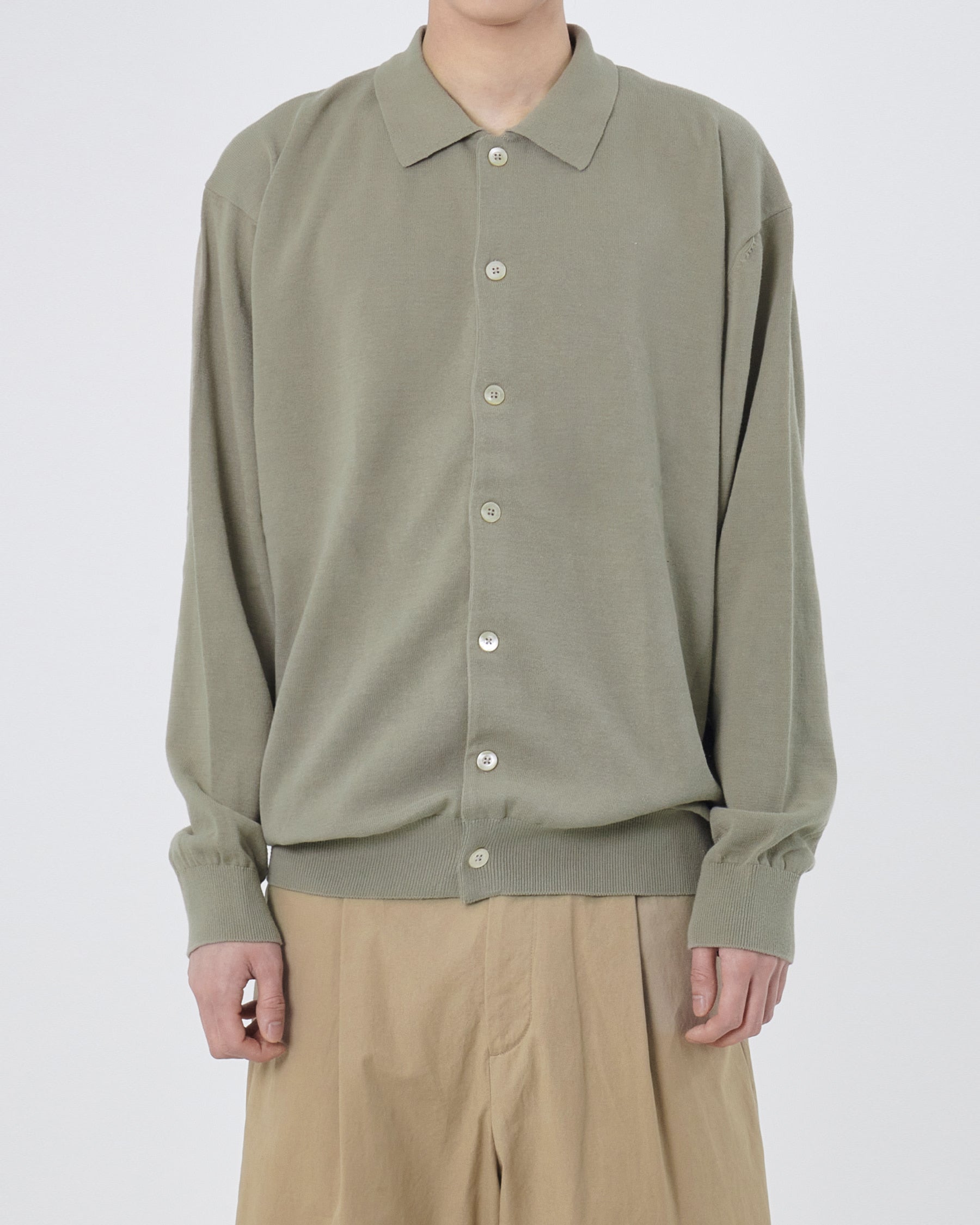 Brownyard - Collar Cardigan (Vintage Khaki) product image 1 | TRAB K-Fashion Australia