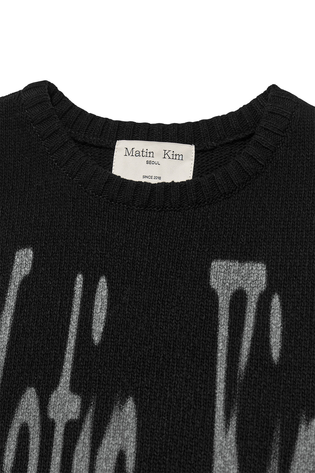 Matin Kim - Big Logo Printing Knit Vest (Black) product image 3 | TRAB K-Fashion Australia