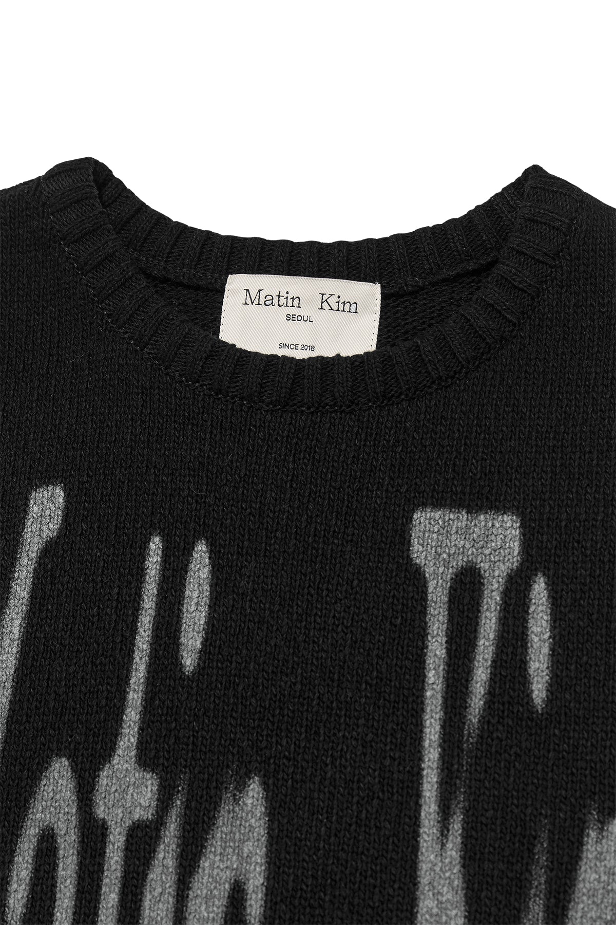 Matin Kim - Big Logo Printing Knit Vest (Black) product image 3 | TRAB K-Fashion Australia