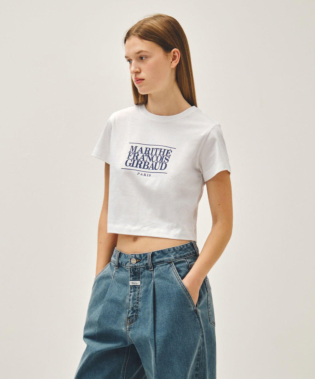 Marithe & Francois Girbaud - Classic Logo Crop Tee (White) product image 2 | TRAB K-Fashion Australia