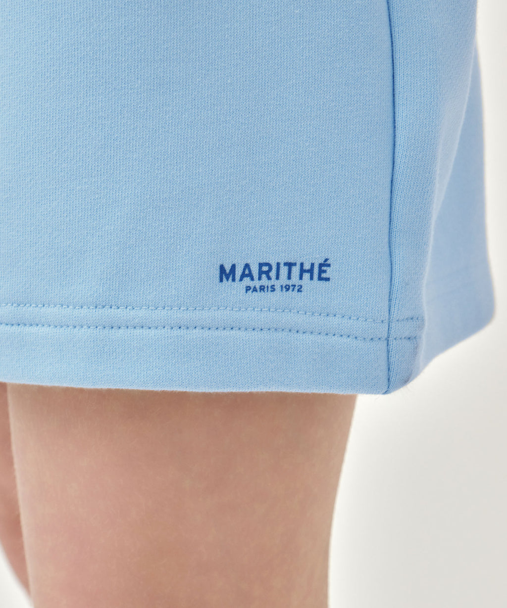 Marithe & Francois Girbaud - Regular Logo Sweat Shorts (Ice Blue) product image 2 | TRAB K-Fashion Australia