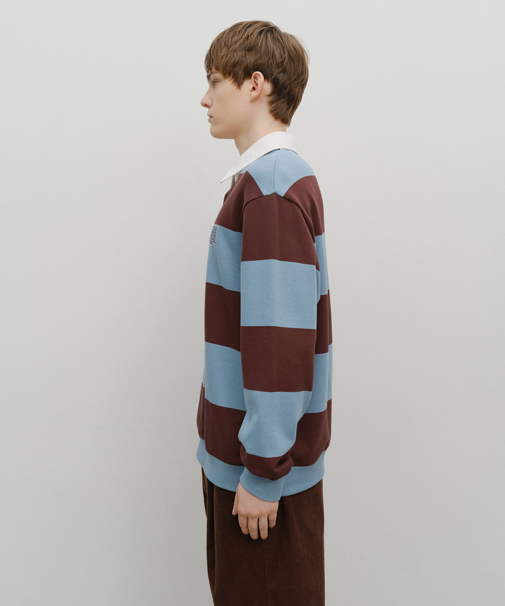 Marithe & Francois Girbaud - Classic Logo Stripe Rugby Sweatshirt (Blue) product image 2 | TRAB K-Fashion Australia