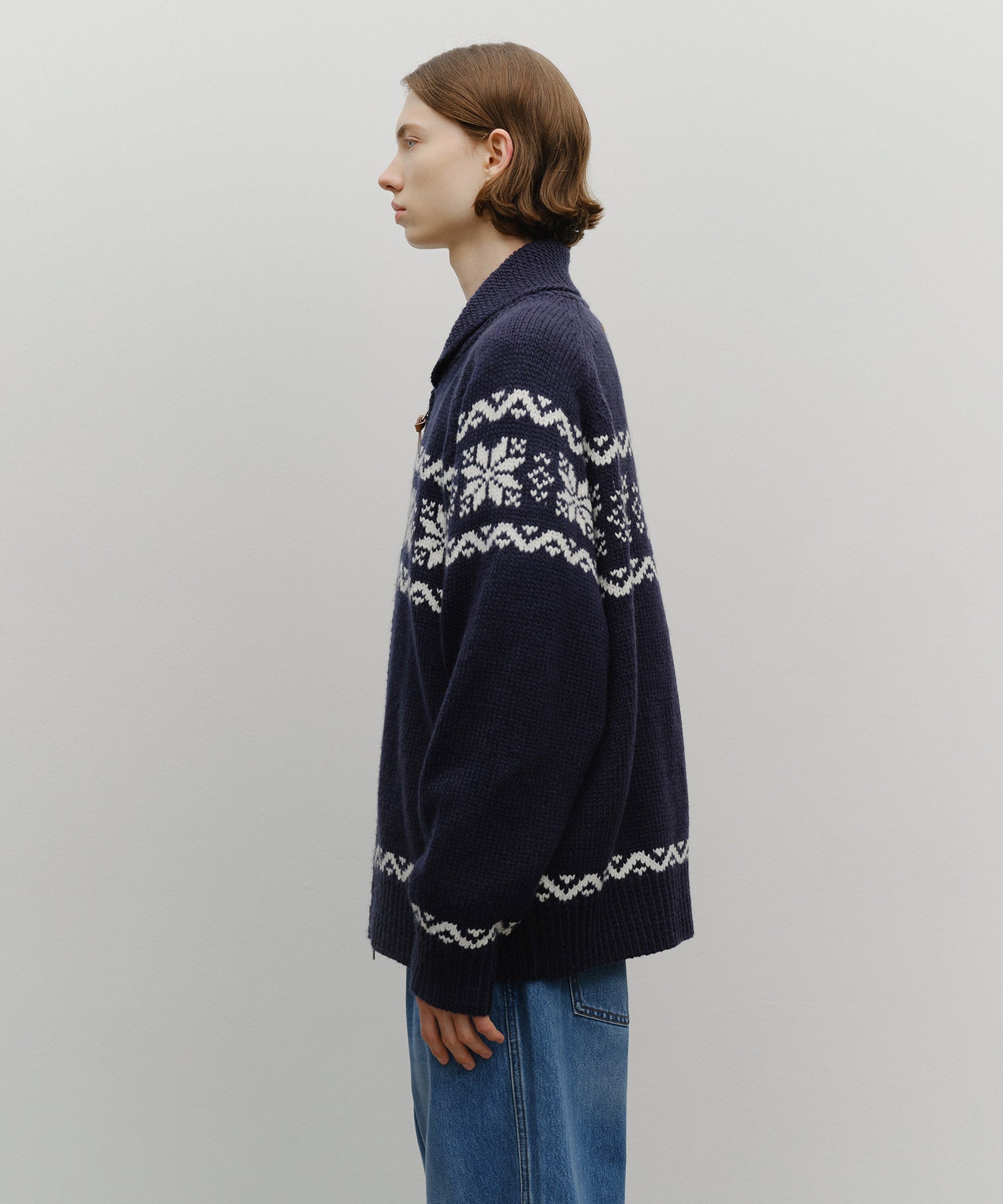 Marithe & Francois Girbaud - Nordic Cowichan Cardigan (Navy) product image 2 | TRAB K-Fashion Australia