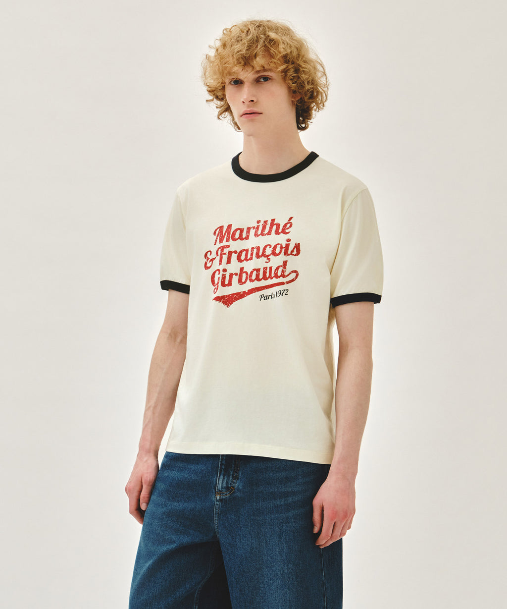 Marithe & Francois Girbaud - Vintage Logo Ringer Tee (Ivory) product image 2 | TRAB K-Fashion Australia