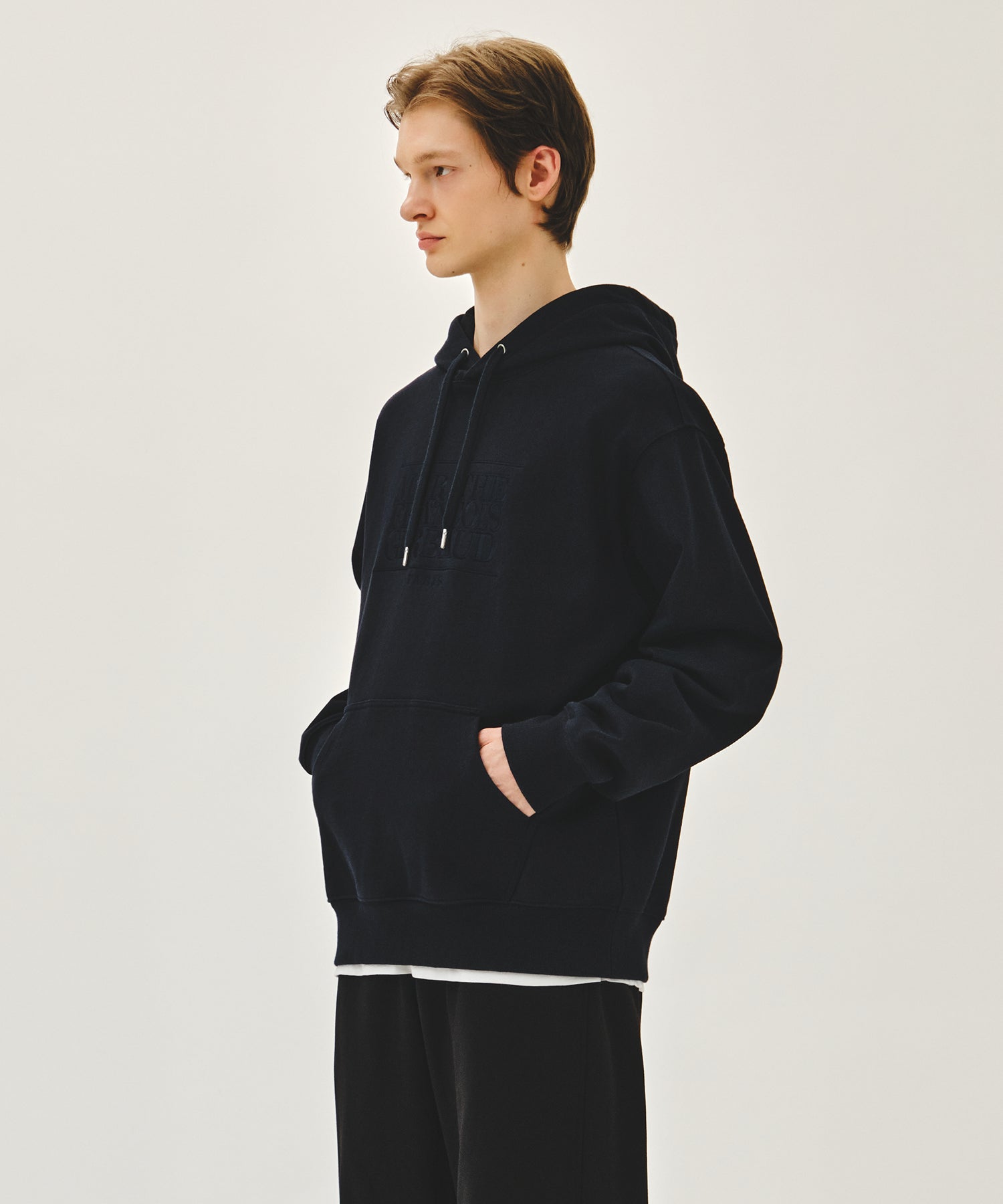 Marithe & Francois Girbaud - Classic Logo Embroidery Hoodie (Navy) product image 2 | TRAB K-Fashion Australia