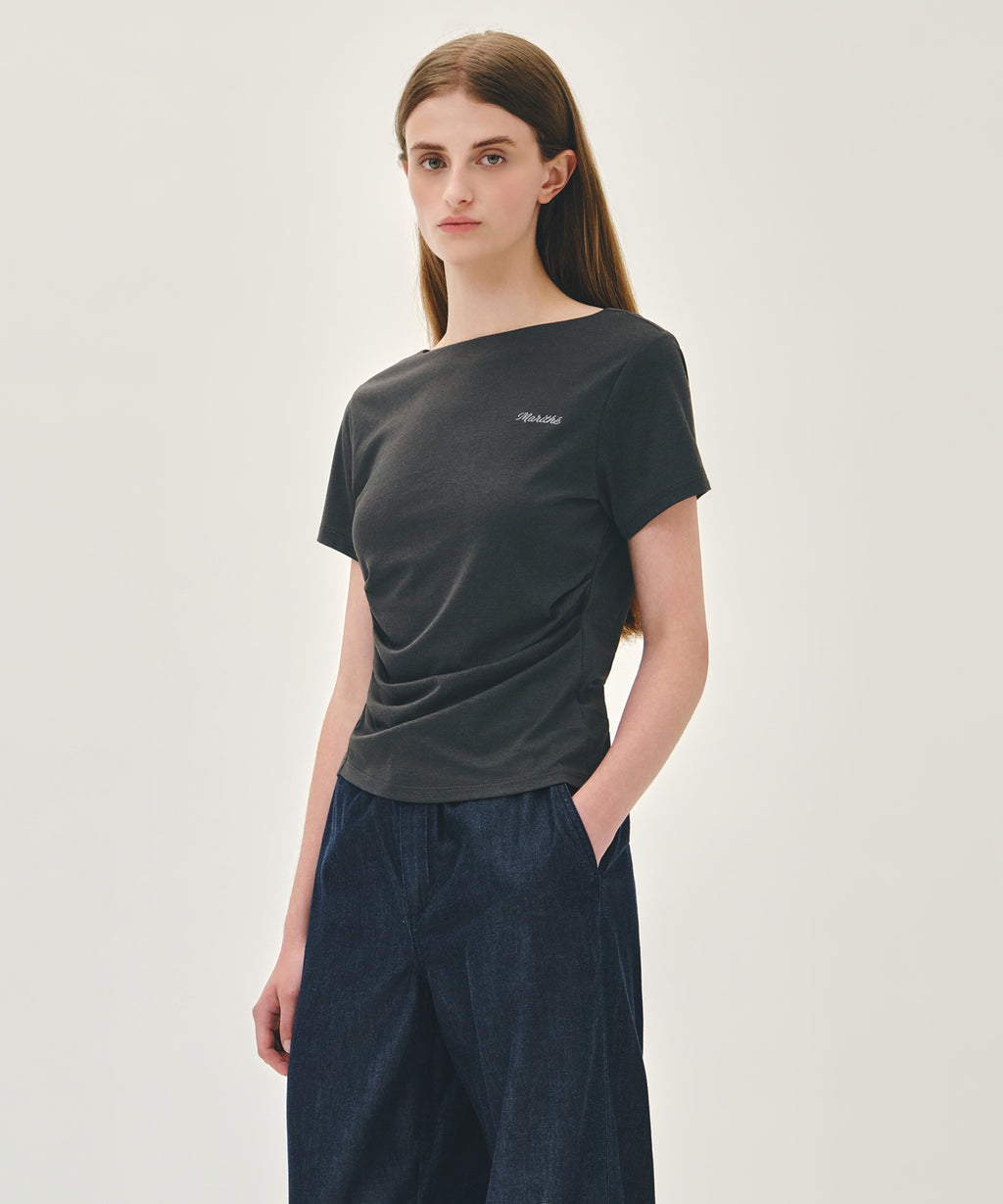 Marithe & Francois Girbaud - Waist Shirring Tee (Charcoal) product image 2 | TRAB K-Fashion Australia
