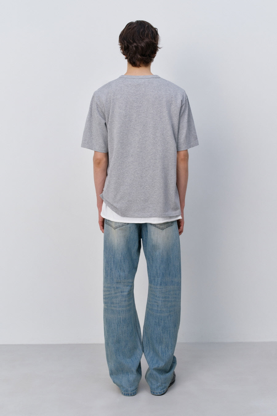 Insilence - Stencil Graphic T-shirt (Melange Grey) product image 4 | TRAB K-Fashion Australia