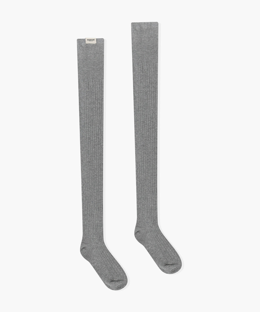 Marithe & Francois Girbaud - Over Knee Long Socks (Light Heather Gray) product image 2 | TRAB K-Fashion Australia