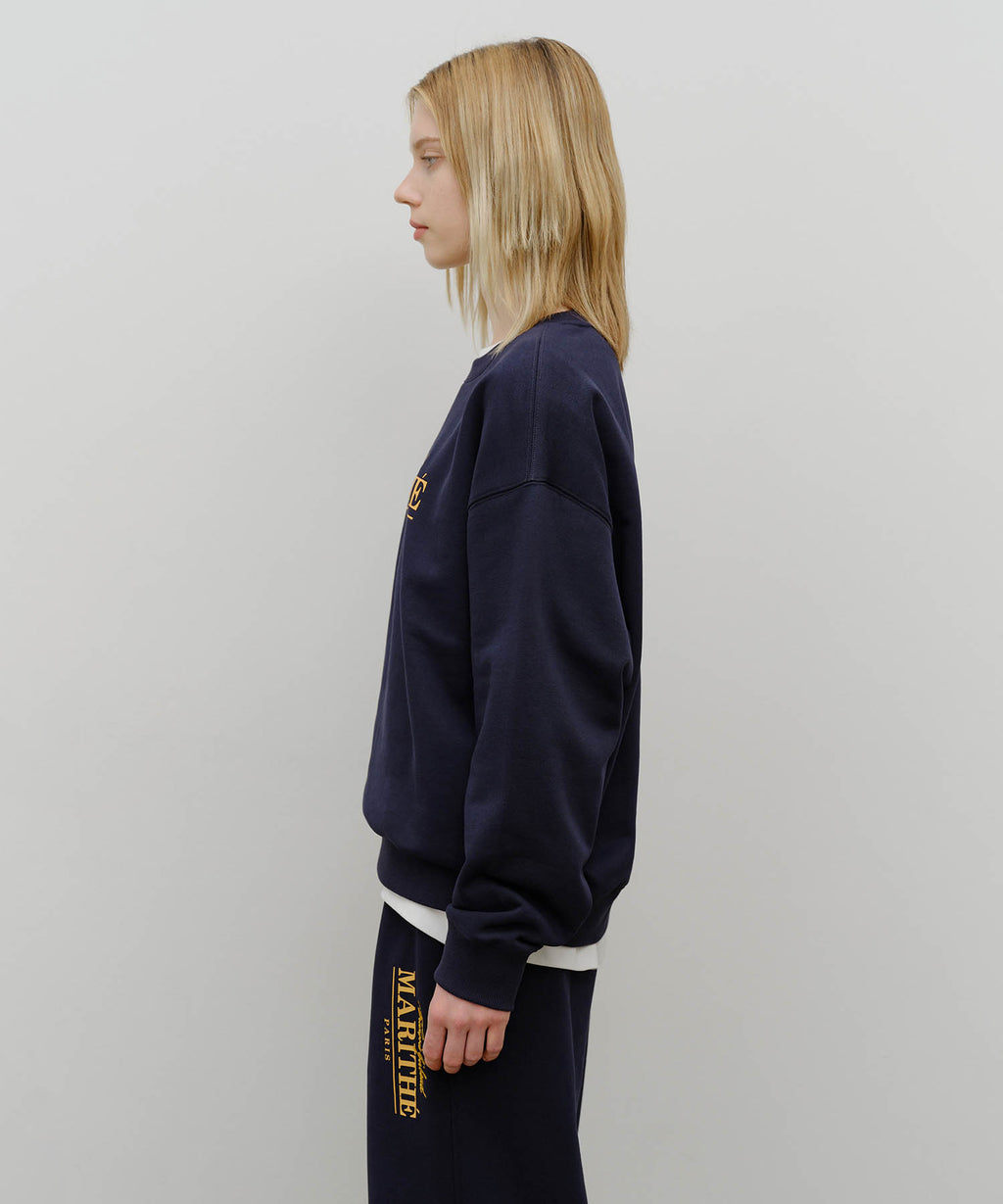Marithe & Francois Girbaud - Marithe Logo Oversized Sweatshirt (Navy) product image 2 | TRAB K-Fashion Australia