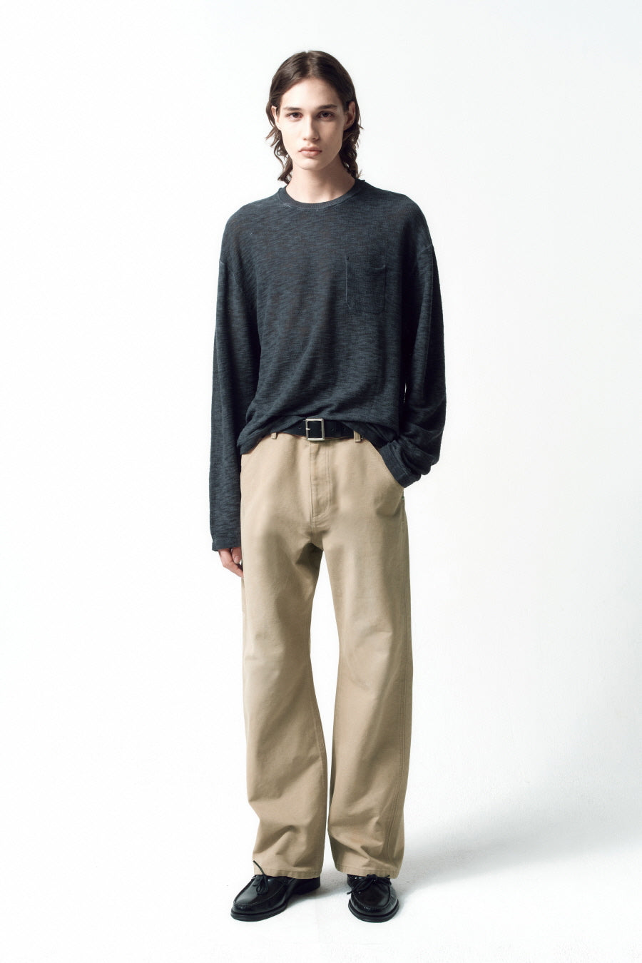 Insilence - Lightweight Cut Off Cotton Knit (Faded Grey) product image 1 | TRAB K-Fashion Australia