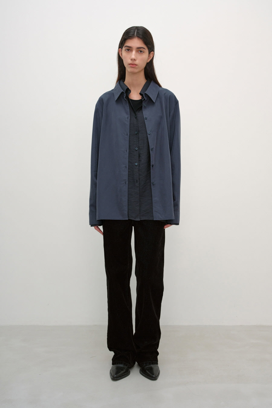 Insilence - Layered Overfit Shirt (Charcoal) product image 3 | TRAB K-Fashion Australia