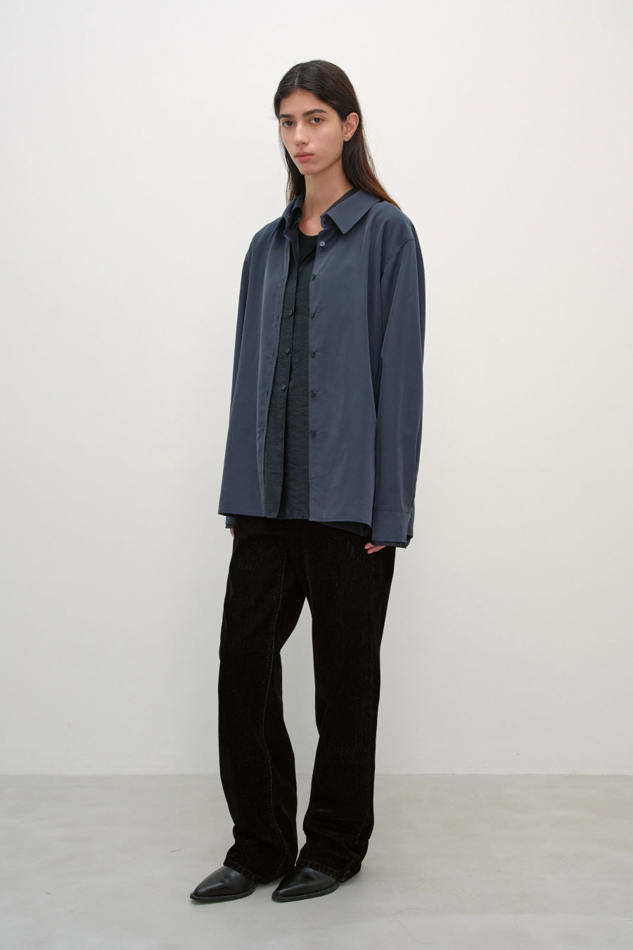 Insilence - Layered Overfit Shirt (Charcoal) product image 4 | TRAB K-Fashion Australia