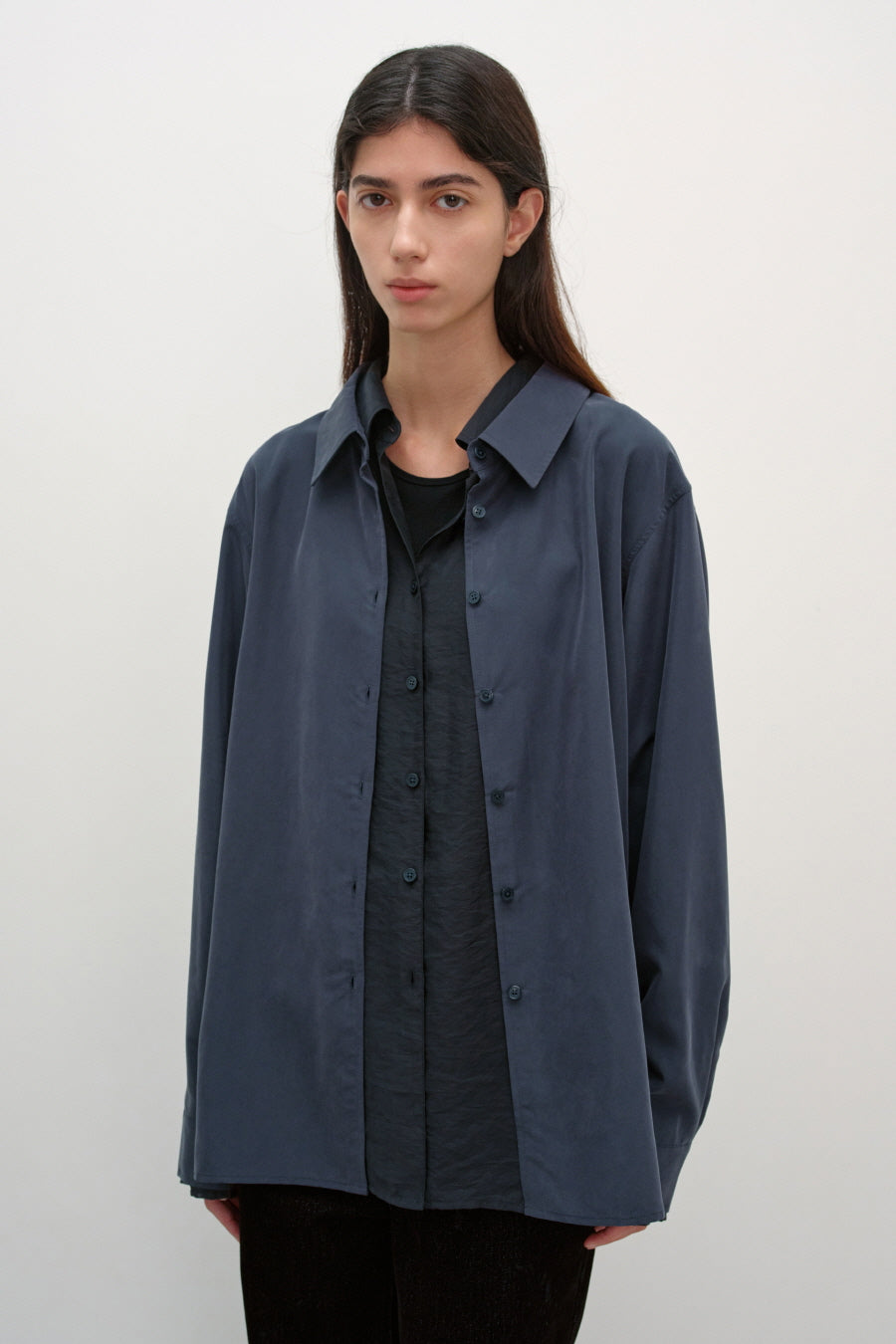 Insilence - Layered Overfit Shirt (Charcoal) product image 6 | TRAB K-Fashion Australia