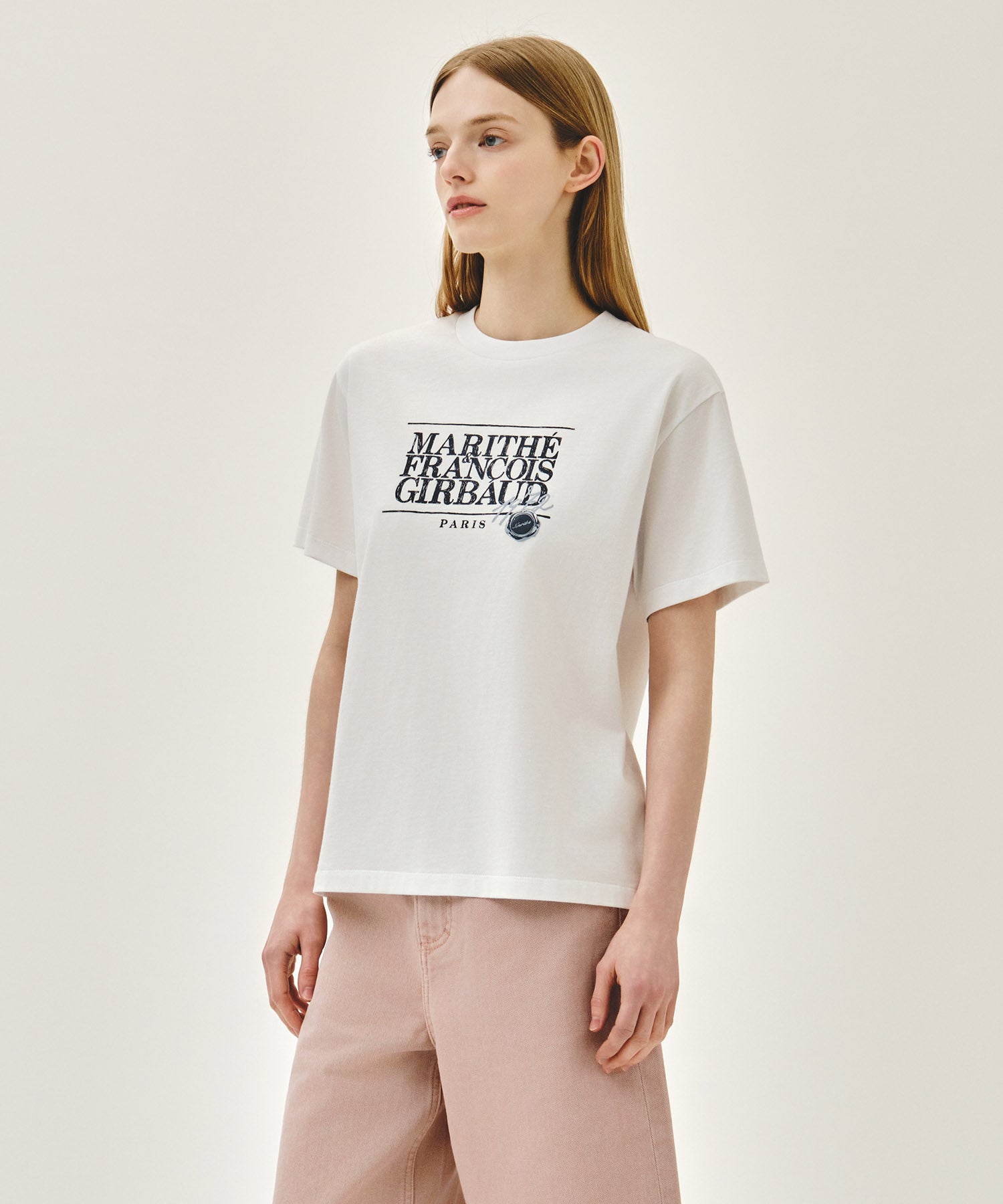 Marithe & Francois Girbaud - Stamp Classic Logo Tee (White) product image 2 | TRAB K-Fashion Australia
