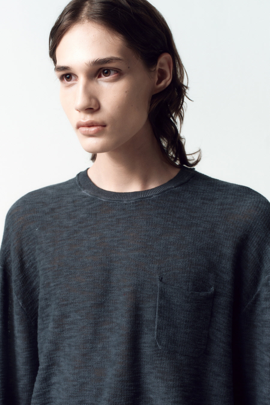 Insilence - Lightweight Cut Off Cotton Knit (Faded Grey) product image 5 | TRAB K-Fashion Australia
