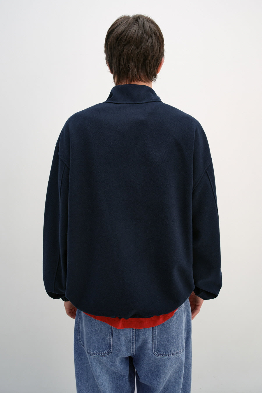 Insilence - Fleece Quarter Zip-Up (Navy) product image 4 | TRAB K-Fashion Australia