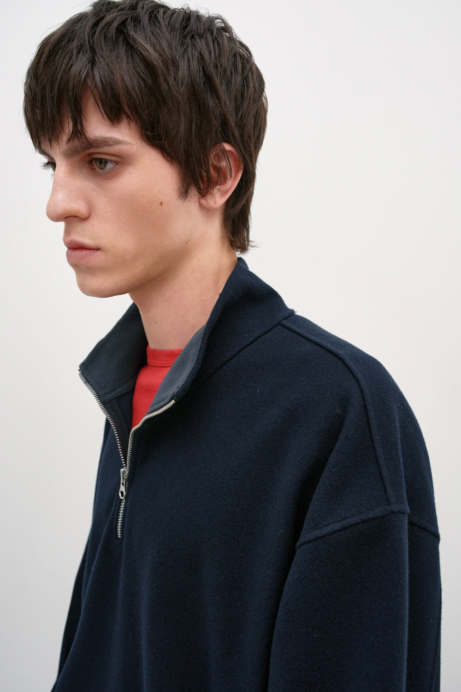 Insilence - Fleece Quarter Zip-Up (Navy) product image 2 | TRAB K-Fashion Australia