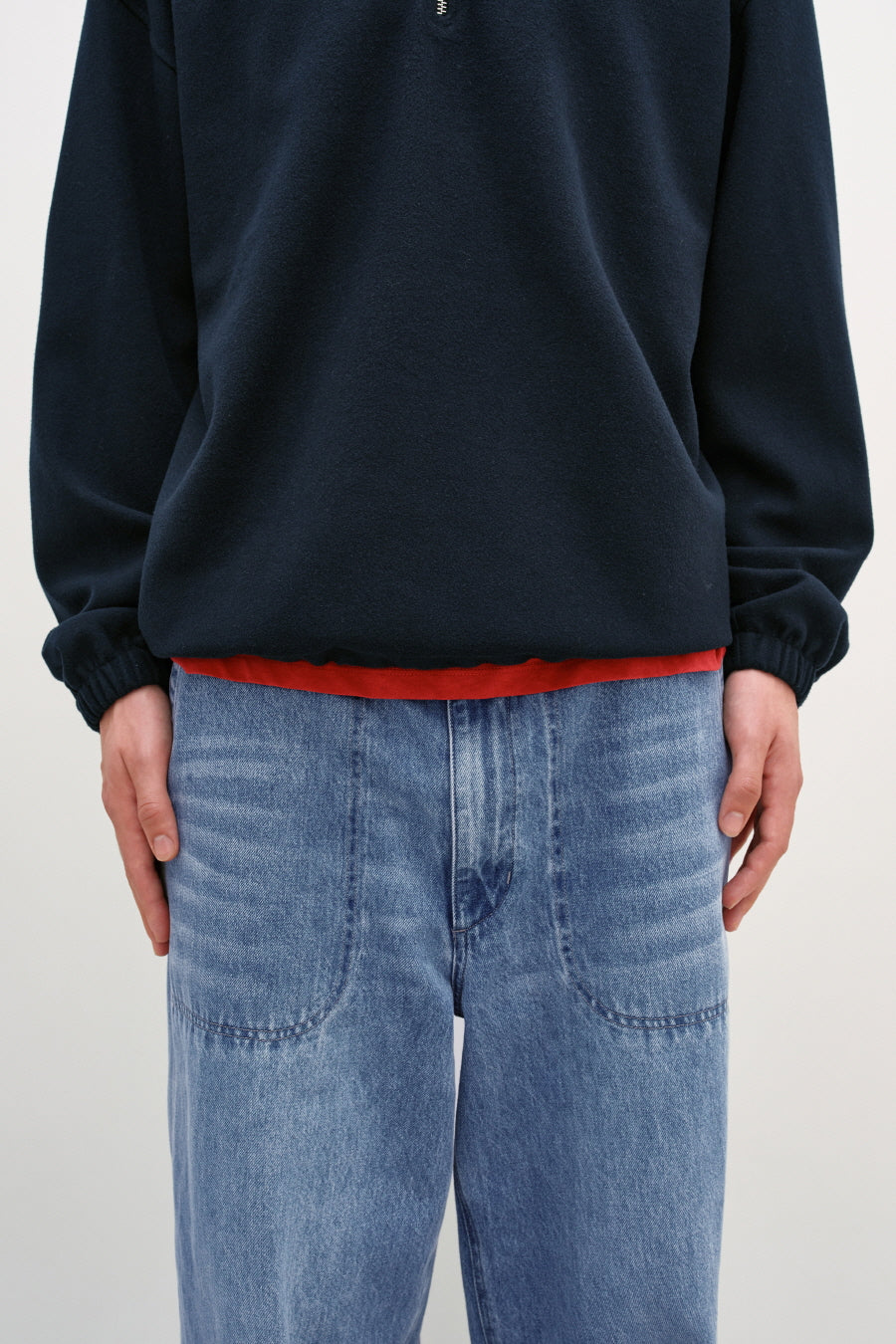 Insilence - Fleece Quarter Zip-Up (Navy) product image 5 | TRAB K-Fashion Australia