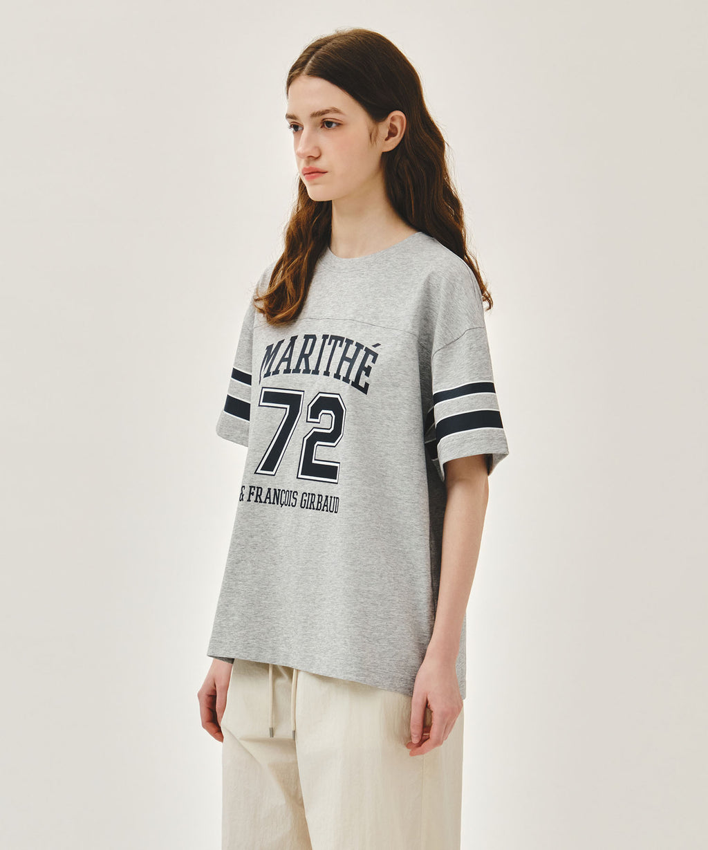 Marithe & Francois Girbaud - Aerocool Football Oversized Tee (Heather Gray) product image 2 | TRAB K-Fashion Australia