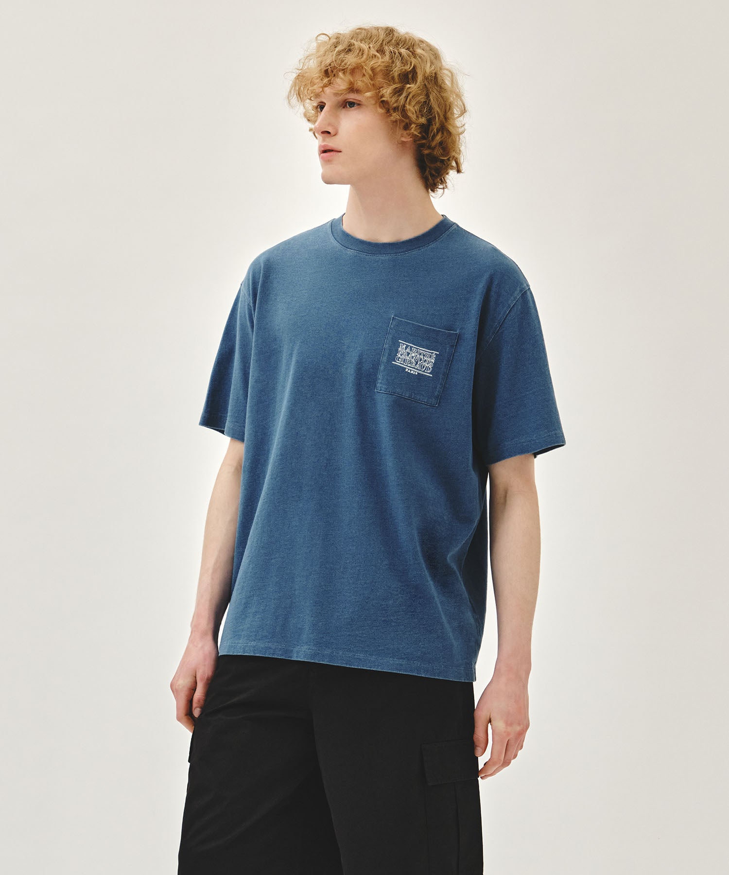 Marithe & Francois Girbaud - Doodle Classic Logo Pocket Tee (Blue) product image 2 | TRAB K-Fashion Australia