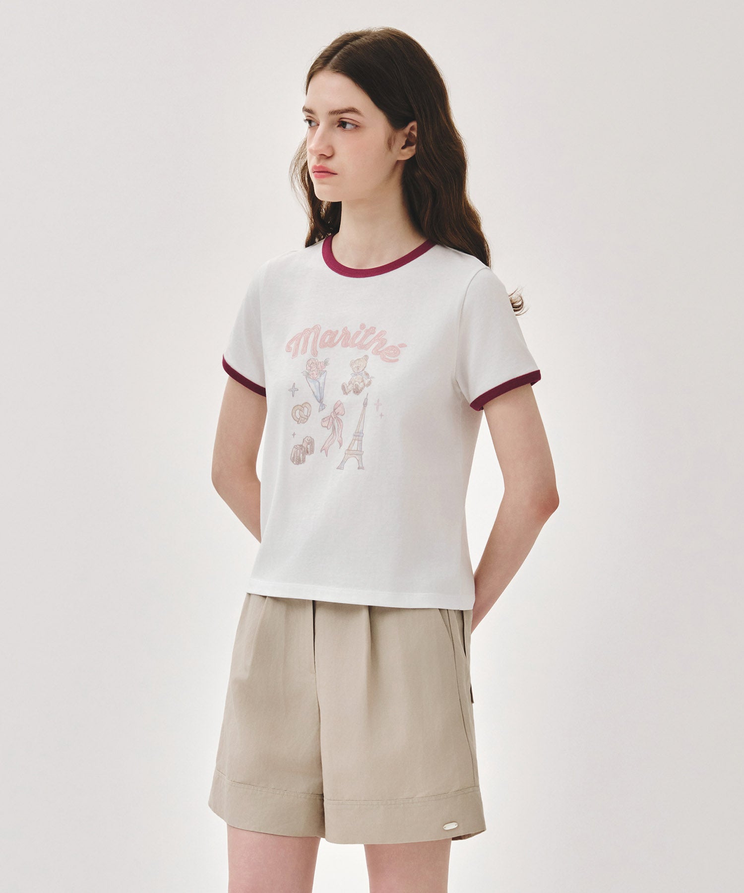 Marithe & Francois Girbaud - Paris Graphic Ringer Tee (White) product image 2 | TRAB K-Fashion Australia